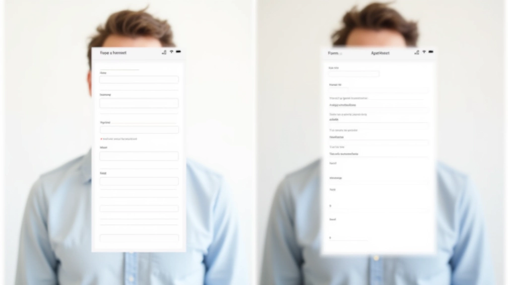 Porovnání dvou verzí stejného formuláře — jedné bez prostoru a jedné s dostatečným rozestupy