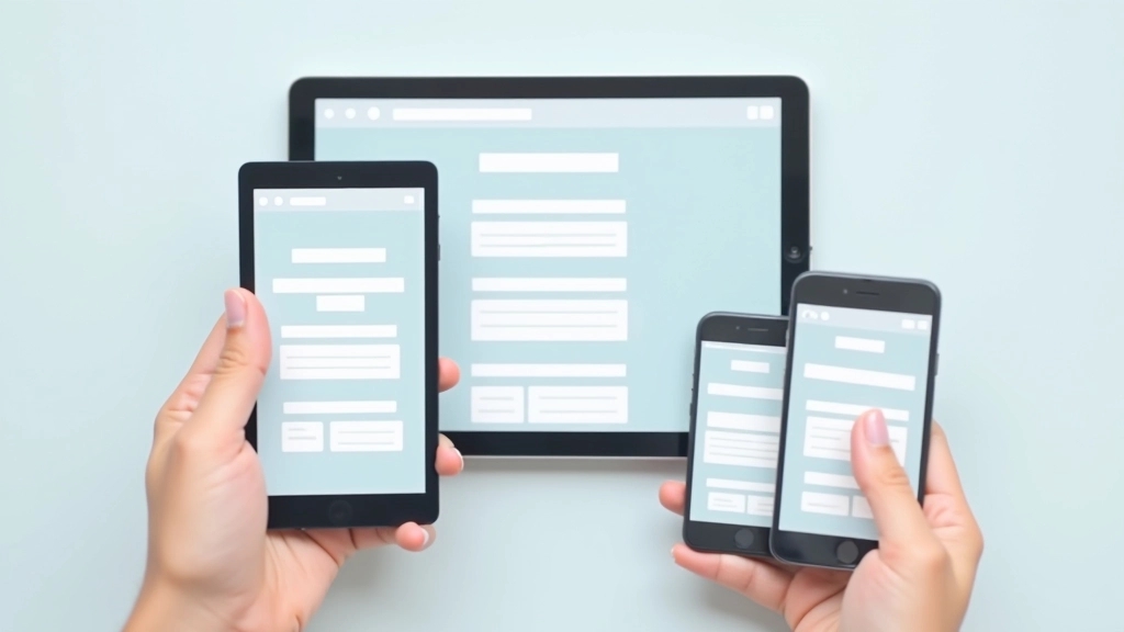 Různá mobilní zařízení zobrazující stejnou webovou stránku s optimalizovaným layoutem